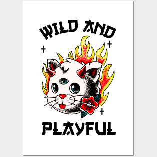 WAP Wild Cool Biker Cat Purring And Playful Evil Wittle Fireball of Furry Fury Art Posters and Art